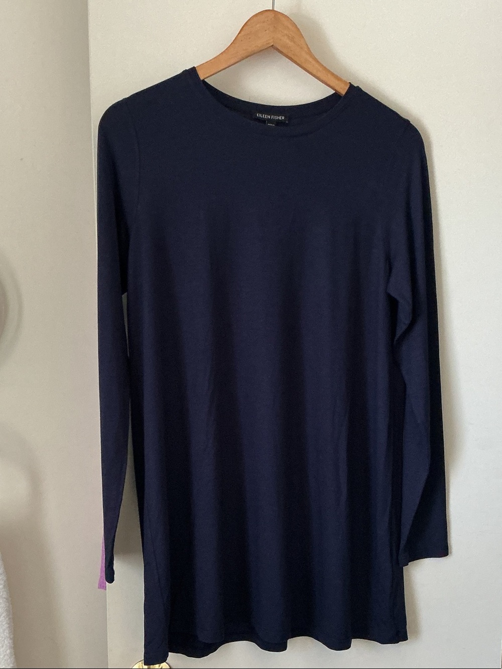 Eileen Fisher Long Sleeve Navy Tunic Top